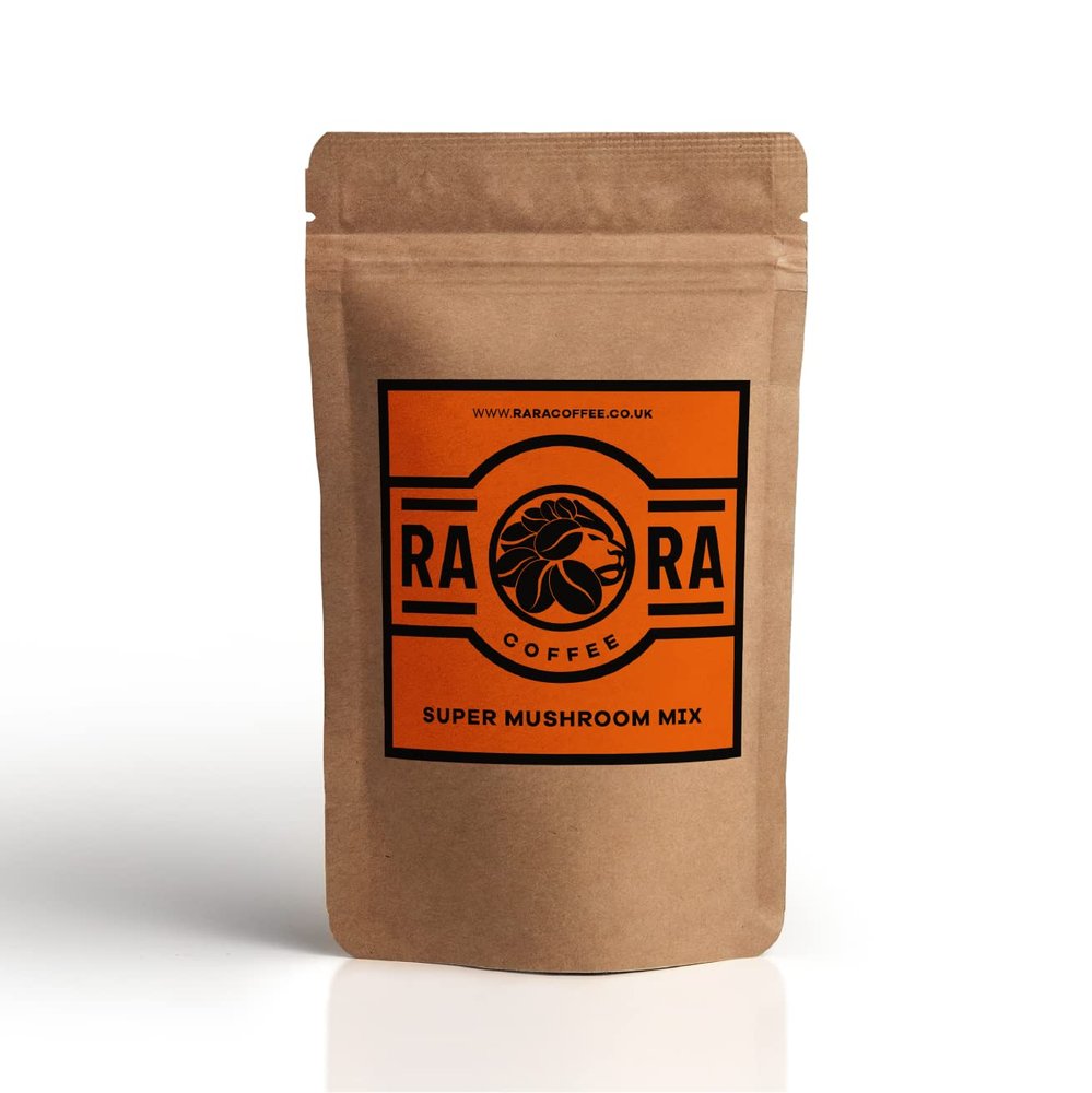 RARA SUPER Mushroom Coffee Blend - 100g - Instant Arabica Coffee with Premium Lion's Mane, Reishi, Chaga & Cordyceps