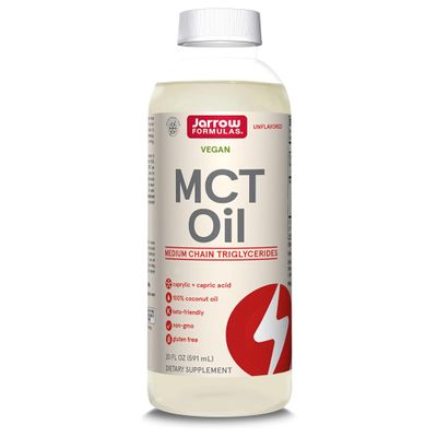 Jarrow Formulas, MCT Oil, Caprylic and Capric Acid, Vegan from Coconut Oil, 591ml, Lab-Tested, Gluten Free, Vegetarian, Soy Free, Non-GMO