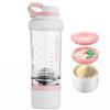 21oz Protein Shaker Bottle with Powder Storage Container-Shaker Cups for Protein Shakes-pre workout bottle-Mixer Cup-Gym Sport Water Bottle -Made with Tritan BPA Free,with Wire Whisk Balls,Pink view 1