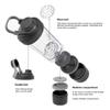 21oz Protein Shaker Bottle with Powder Storage Container-Shaker Cups for Protein Shakes-pre workout bottle-Mixer Cup-Gym Sport Water Bottle -Made with Tritan BPA Free,with Wire Whisk Balls C--Black view 2