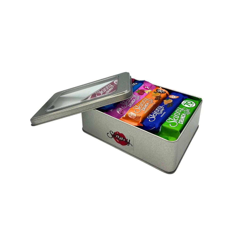 TinTastic Skinny Whip and Crunch Bars Chocolate Hamper 18 - Mixed Flavours - Low-Calorie Snack Under 100 Calories x 300g