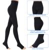 Evolyline Medical Compression Tights for Women & Men 20-30 mmHg, Open Toe Compression Pantyhose, Toeless Graduated Support Tights Compression Socks Stockings for Varicose Veins Edema Flight Nursing view 3