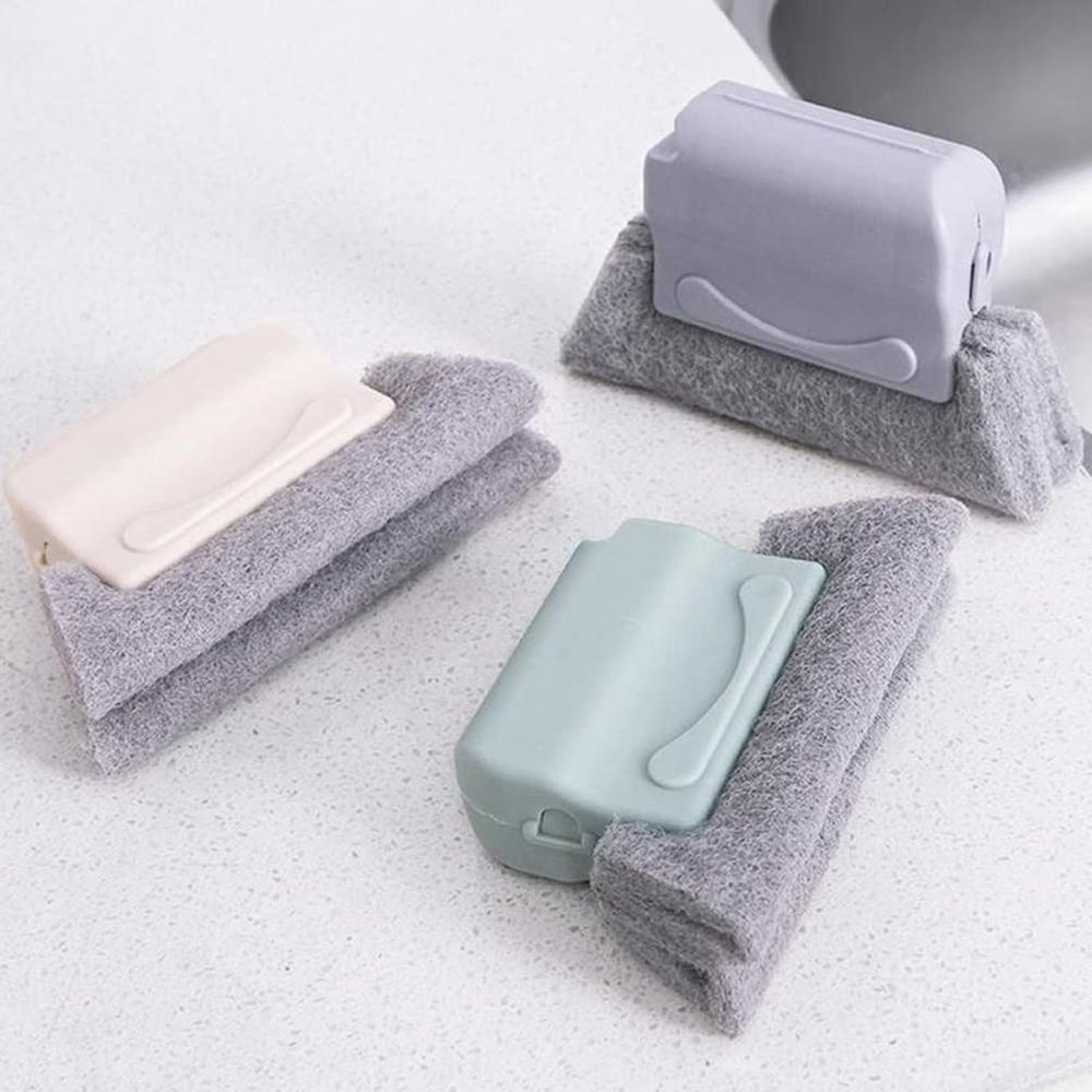 3PCS Magic Door Window Groove Cleaning Brushes, Window Groove Cleaning Brush, Magic Window Groove Cleaning Brush,Creative Hand-held Door Track Crevice Cleaner Tools Clean Cloth Brush