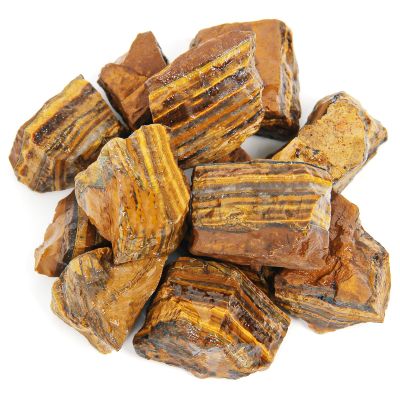 1.1lb Bulk Raw Tiger Eye Stone Rough Crystal-Natural Raw Stones Crystal for Tumbling, Cabbing, Fountain Rocks, Decoration,Polishing, Wire Wrapping, Wicca & Reiki Crystal Healing