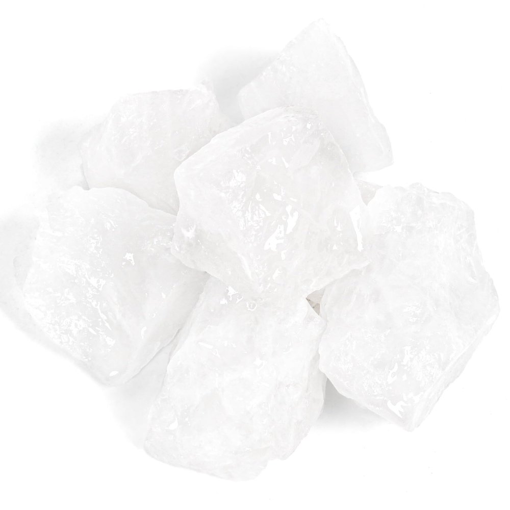 1.1lb Bulk Raw Clear Quartz Stone Rough Crystal-Natural Raw Stones Crystal for Tumbling, Cabbing, Fountain Rocks, Decoration,Polishing, Wire Wrapping, Wicca & Reiki Crystal Healing
