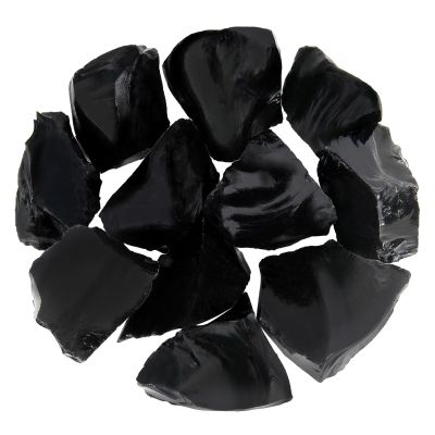 1.1lb Bulk Raw Obsidian Stone Rough Crystal-Natural Raw Stones Crystal for Tumbling, Cabbing, Fountain Rocks, Decoration,Polishing, Wire Wrapping, Wicca & Reiki Crystal Healing