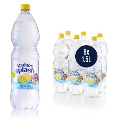 Radnor Splash Lemon and Lime SUGAR FREE Flavoured Water 6 x 1.5L