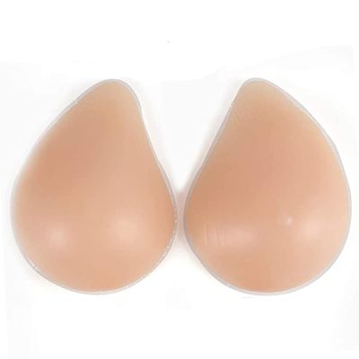Surrycee Silicone Breast Form 1 pair Prosthesis Mastectomy Non-Nippled Fake Boobs Enhancer Enlargement Bust Pads for Men And Women Crossdressers Transgender Cosplay,Nude,E~cup1000g/pair