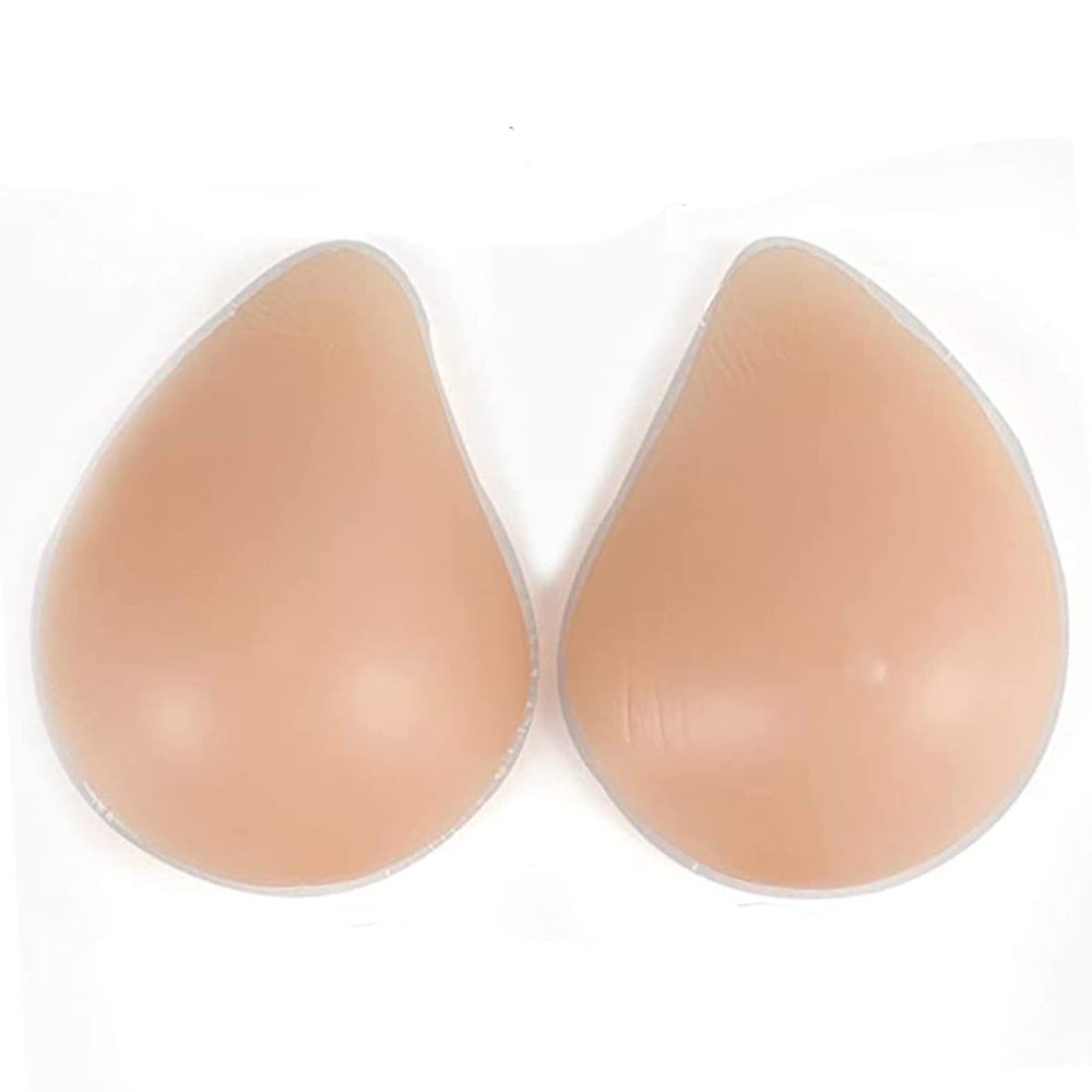 Surrycee Silicone Breast Form 1 pair Prosthesis Mastectomy Non-Nippled Fake Boobs Enhancer Enlargement Bust Pads for Men And Women Crossdressers Transgender Cosplay,Nude,EE~cup1200g/pair
