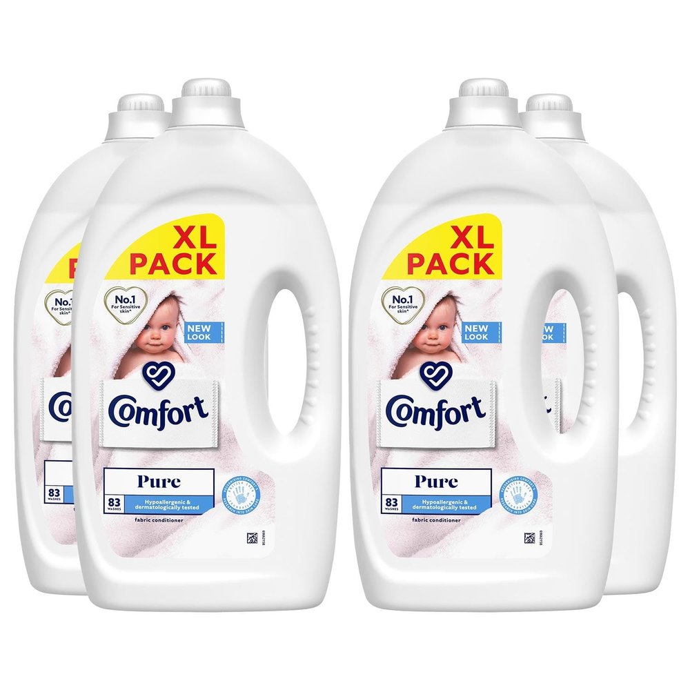 Comfort Pure Fabric Conditioner dermatologically tested gentle next to sensitive skin 4x 2.49 L (332 washes)