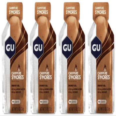 Gu Energy Running Gels - 4 Gel Taster Pack - Sports Energy Gels For Running , Cycling, Triathlon (Campfire S'mores)