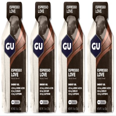 Gu Energy Running Gels - 4 Gel Taster Pack - Sports Energy Gels For Running , Cycling, Triathlon (Espresso Love)
