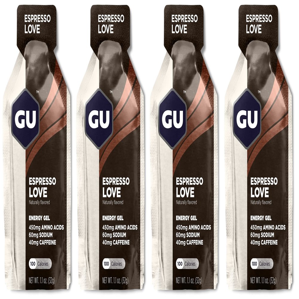Gu Energy Running Gels - 4 Gel Taster Pack - Sports Energy Gels For Running , Cycling, Triathlon (Espresso Love)