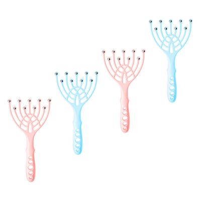 Beatifufu 4pcs Head Massager Claw Manual Scalp Massage Tool Steel Balls Handheld Massager for Relaxation