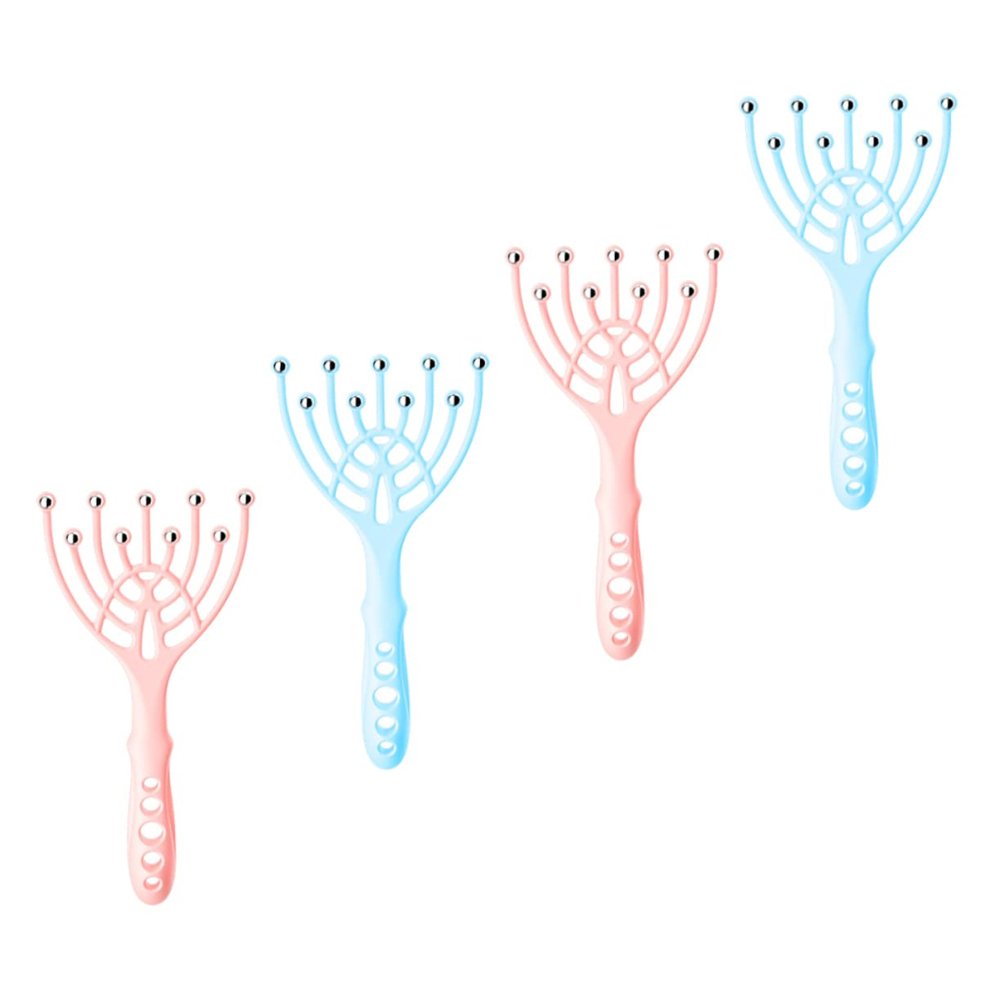 Beatifufu 4pcs Head Massager Claw Manual Scalp Massage Tool Steel Balls Handheld Massager for Relaxation