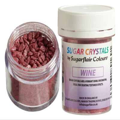 Sugarflair Wine Sugar Crystals For Decorating Cakes, Cupcakes, Donuts, Cookies, Desserts, Ice-Cream And Much More - 40g