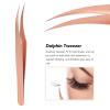 Eyelash Tweezers, Eyelash Extension Tweezers Stainless Steel Tightly Tip Precise for Beauty Salon (Slight Curved Tweezers) view 2