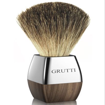 GRUTTI Handmade 100% Real Badger Hair Shaving Brush with Wooden Handle for Wet Shaving with Safety Razor, Creates Foam Vegan Shaving Brush for a Comfortable Wet Shave