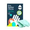 SEEP Eco Large Rubber Kitchen Gloves - 3 Pack - Washing Up Gloves Made Using Compostable Rubber - Multi-purpose Household - FSC & Fair-trade Certified, Turquoise view 1