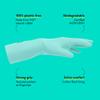SEEP Eco Large Rubber Kitchen Gloves - 3 Pack - Washing Up Gloves Made Using Compostable Rubber - Multi-purpose Household - FSC & Fair-trade Certified, Turquoise view 2