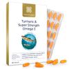 Healthspan Turmeric & Omega 3 | 60 Capsules | Added Vitamin C & Vitamin D3 | Heart, Joint & Bone Health | Sustainably Sourced view 1