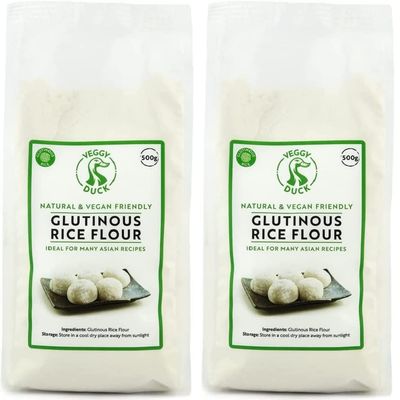 Veggy Duck - Glutinous Rice Flour (500g, Pack of 2) | Ideal for many Asian Recipes
