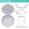Wttfc 2 Pair Dentures Veneers Tooth, Fake Teeth Veneers Upper and Lower Snap on Veneers Teeth, Temporary Whitening Cosmetic Teeth Instant Veneers False Teeth Braces for Men and Women, with Box,A view 2
