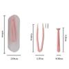 Fofuyim 4 Pack Contact Lens Remover and Inserter Tool for Soft Lenses, Portable Contact Lens Applicator with Tweezers & Storage Case for Outgoing, Travelling - Pink & Blue view 2