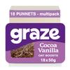 Graze Cocoa Vanilla Oat Flapjacks, Vegetarian Healthy Snacks, High in Fibre, 3 Bars per Punnet, Whole Oats & Natural Flavours - Packaging may vary - (18 x 50g Snacks) view 1