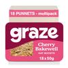 Graze Cherry bakewell Oat Flapjacks, Vegetarian Snacks, 3 Bars per Punnet, Whole Oats & Natural Flavours - Packaging may vary - (18 x 50g Snacks)(Cherry Bakewell) view 1