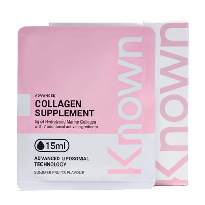 Known Advanced Hydrolysed Marine Collagen Liquid Sachets - 5000mg Collagen, Vitamin A, C - Skin Support - Natural Summer Fruits Flavour - 28 Sachets