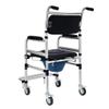 Commode Chair,Toilet Chair Wheelchairs High Back Reclining, with Drop-Arm and Safety Frame, for Adults, Handicap, Elderly Easy Transfer view 3