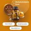 Vitamin B12 Tablets - 365 Tablets - 1 Year Supply - 1 a Day - 500mcg - Easy to Swallow & Small in Size (6mm) - Bioavailable Methylcobalamin Form - Vegan Vitamin B12 Supplement for Men & Women view 2