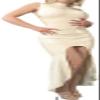 100% Latex Rubber Women Sexy White Long Dress Simple Size S-XXL 0.4 Mm, White,White,XS view 1