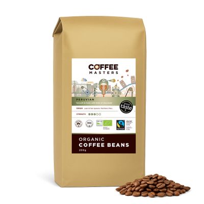 Coffee Masters Peruvian Organic Fairtrade Coffee Beans 200g
