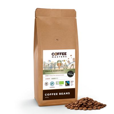 Coffee Masters Triple Certified Organic Blend Coffee Beans 200g