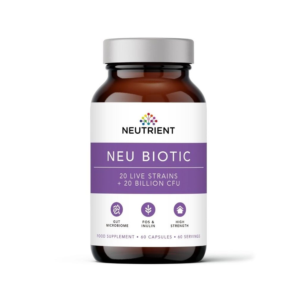 Neutrient Neu Biotic Probiotic Gut Health Supplements  20 Billion High Strength Friendly Bacteria  60 Capsules