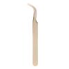 Lash Extension Tweezer, Stainless Steel Eyelash Tweezer for Nail Pearl Golden (Curved Tweezers) view 1