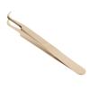 Lash Extension Tweezer, Stainless Steel Eyelash Tweezer for Nail Pearl Golden (Curved Tweezers) view 2