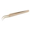 Lash Extension Tweezer, Stainless Steel Eyelash Tweezer for Nail Pearl Golden (Curved Tweezers) view 4