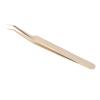Lash Extension Tweezer, Stainless Steel Eyelash Tweezer for Nail Pearl Golden (Oblique Tweezer) view 1