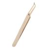 Lash Extension Tweezer, Stainless Steel Eyelash Tweezer for Nail Pearl Golden (Oblique Tweezer) view 3