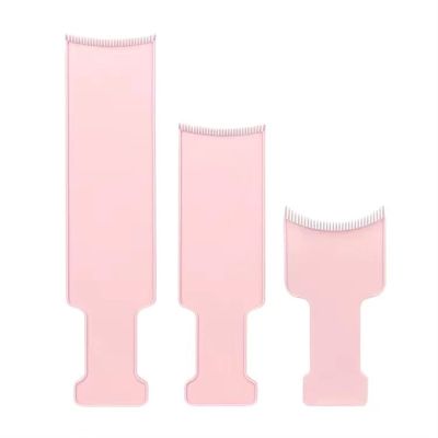 SHENGANG 3pcs Balayage Board Professional Highlighting Paddle Hair Colour Board Tinting Brush Comb DIY Hairdressing Tint Tool (Color : Pink)