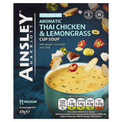 Ainsley Harriott Thai Chicken and lemongrass 3 x 69g, Pack of 8 (24 sachets)