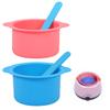 2pcs Wax Pot Liner, Silicone Wax Warmer Liner with 2pcs Blue Silicone Wax Spatula Wax Warmer Liners Reusable Compatible with 16oz Electric Waxing Kit (Pink, Blue) view 1