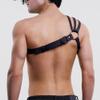 YEMYIQZ PU Leather Harness For Men Adjustable Buckle Body Chest Garter Belt Cosplay Nightclub Sexy Punk Chest Belt Clubwear, Side Strap view 4