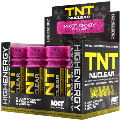 NXT Nutrition TNT Nuclear Shots - Pre Workout Energy Drink 12 x 60ml | Mixed Candy
