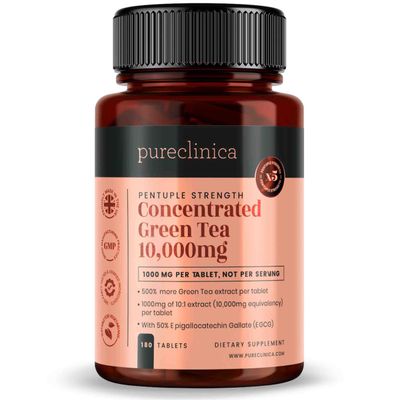 Pureclinica Concentrated Green Tea 10,000mg x 180 Tablets - 6 Months Supply