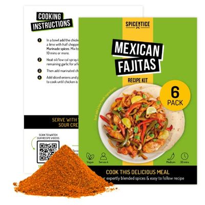 Spicentice Fajitas Spice Recipe Kits (Pack of 6)