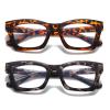 Hubeye Reading Glasses for Women Oprah Style Blue Light Blocking Oversized Square Spring Hinge Computer Readers (Leopard Print+Dark Gray, 1.00) view 1